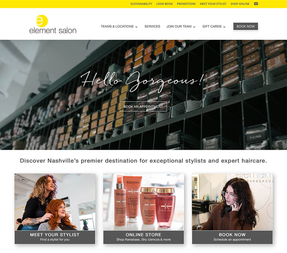 Blueprint.Inc website services Element Salon Blueprint.Inc website services Element Salon
