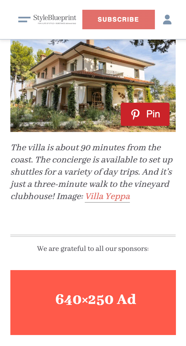 StyleBlueprint Mobile Display Ad Example